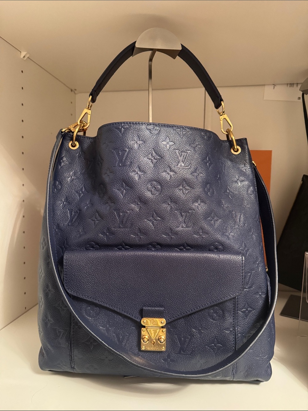 Louis Vuitton Navy Monogram Empreinte Leather Shoulder Bag